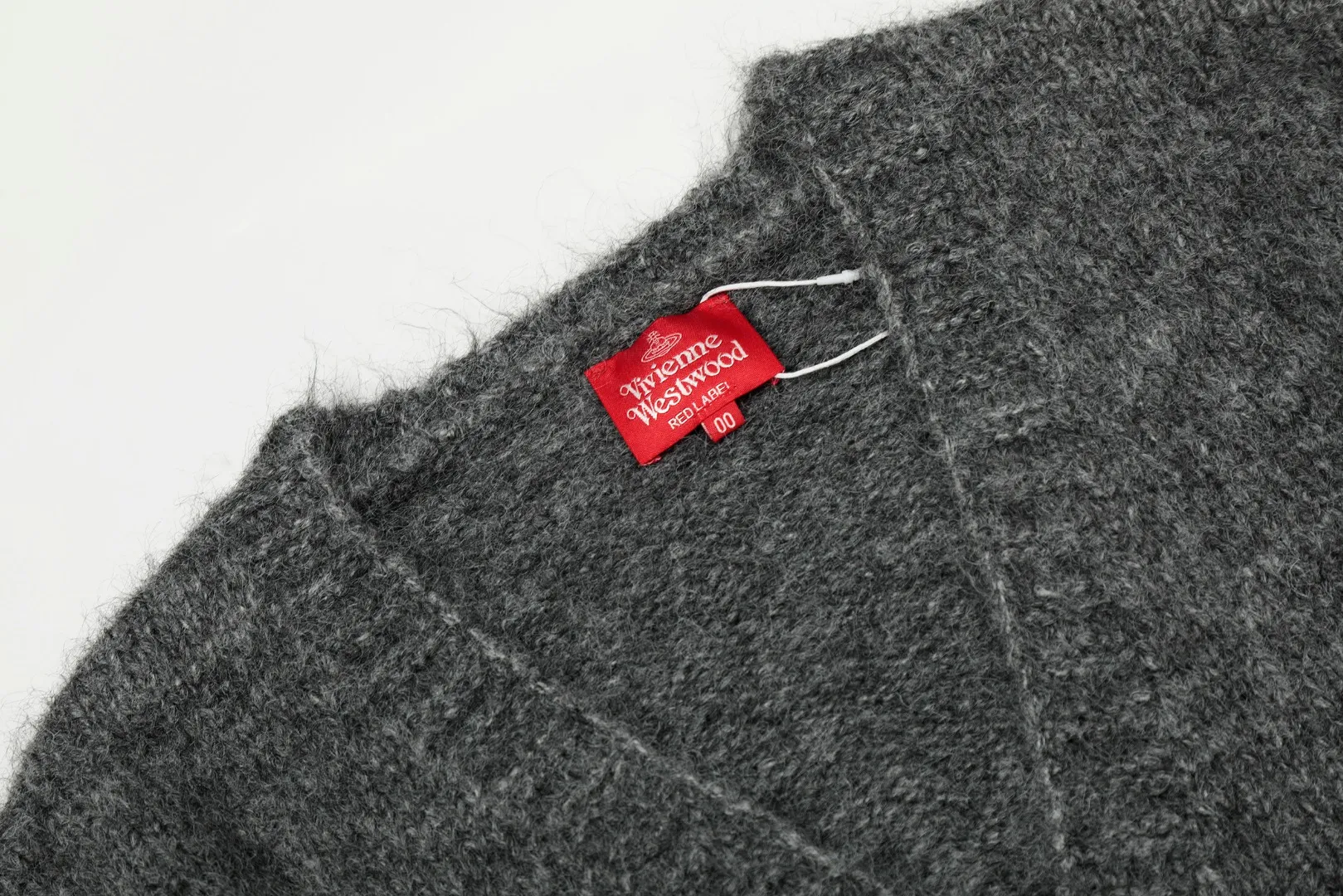 VIVI top quality - limited to Japan" vivienne west wood 25th autumn and winter new three-color wool embroidered cardigan Color: Gray Pink Blue Size: S M L